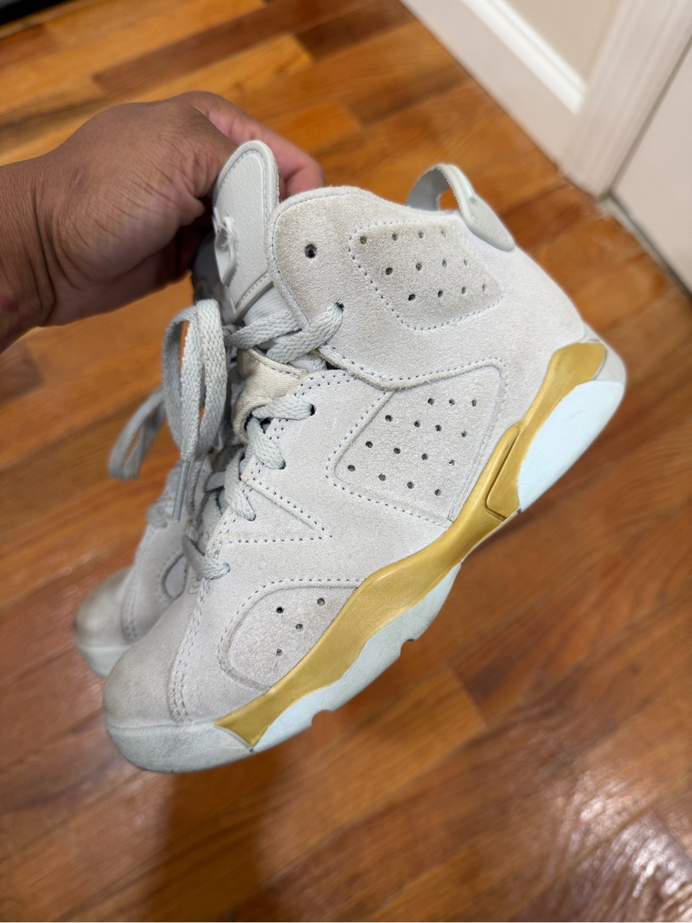 Kid Nike Air Jordan Retro 6 Pearl Platium